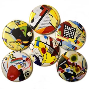 Bauhaus Fridge Magnets Set 55mm 6pc German Art Painting Abstract Gift - Picture 1 of 5