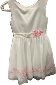 Flower girl Dress, Alfred Angelo, Size 6X, Pink/ivory, Flowers, Satin, Organza - Picture 1 of 6