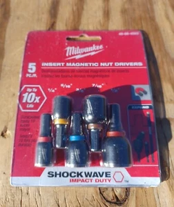 Milwaukee 49-66-4563 5 Piece Shockwave Magnetic Insert Hex Nut Driver Set NOS - Picture 1 of 4
