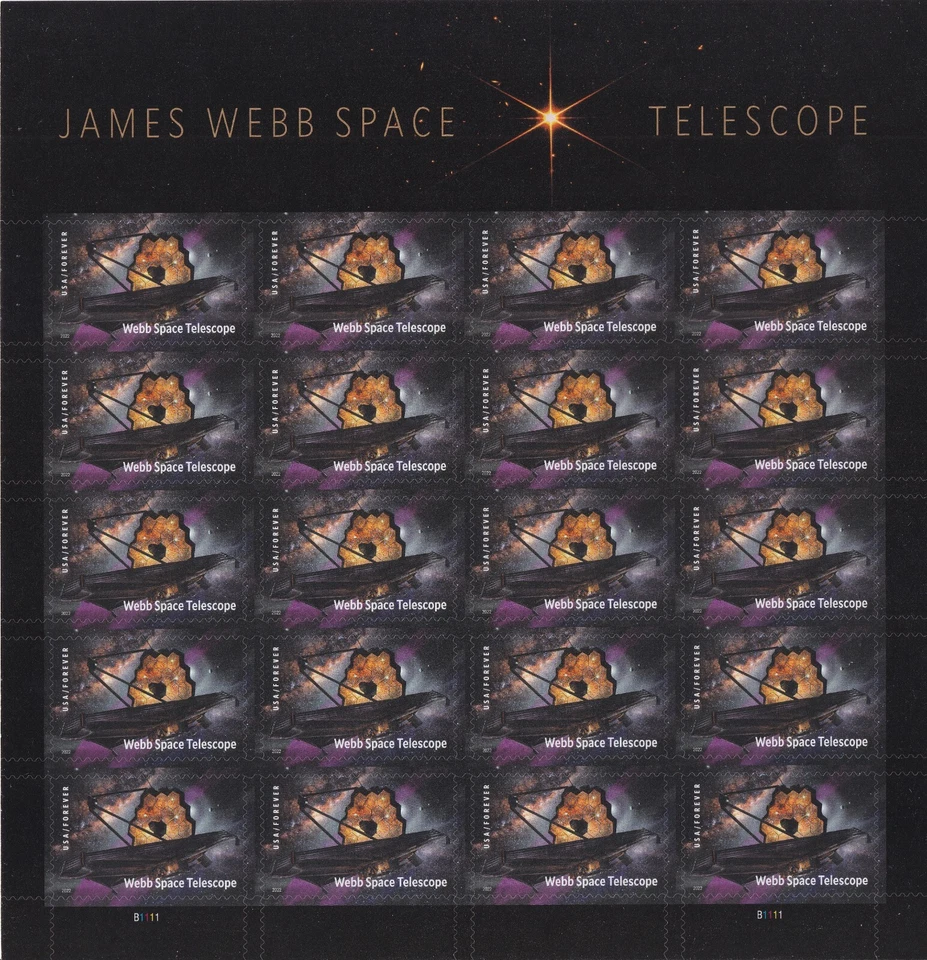 US 5720 James Webb Space Telescope F sheet 20 MNH 2022 - Image 1 of 1