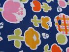 Vintage 60s Scrap Fabric Cotton Abstract Tulip floral Bundle to Upcycle
