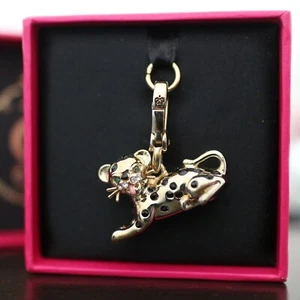 NWT NIB JUICY COUTURE 3D Gold Cheetah Leopard Pave Crystal BRACELET CHARM NEW  - Picture 1 of 7