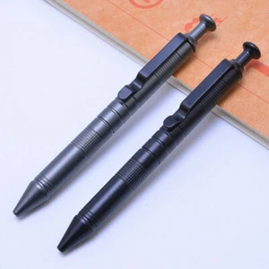 Tool Pen W/ 5pcs Refills Aluminum EDC Push Switch Ballpoint Portable Signature - Picture 1 of 11