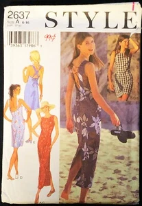 2 Length Dress Gown Sleeveless Backless Halter Bridal Prom STYLE Pattern 6-16 UC - Picture 1 of 9