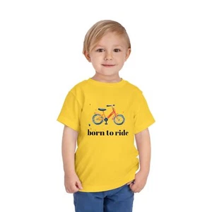 Born to Ride Bicycle Toddler Tee, Kids Cycling Shirt, Youth Bike T-Shirt, - Picture 1 of 29