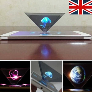 NOWY HOLOGRAFICZNY PROJEKTOR TELEFON KOMÓRKOWY HOLOGRAM 3D DO IPHONE SAMSUNG UK - Zdjęcie 1 z 12