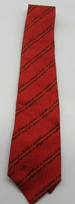 Corbata a rayas horizontales Valentino Cravatte 100% seda rojo/negro Foto 1 de 3