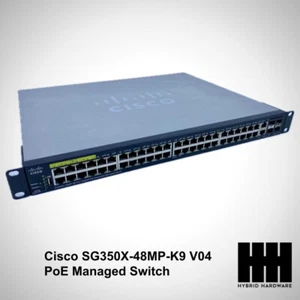 Cisco SG350X-48MP-K9 V04 48x 1GB & 4x 10GB SFP+ PoE Managed Switch - Picture 1 of 2