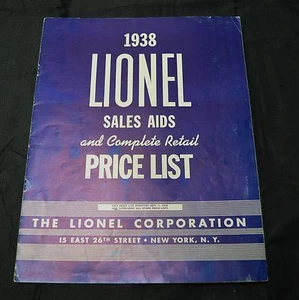 1938 Lionel Sales Aids and Complete Retail Price List - White Lettered - VGC - Picture 1 of 3