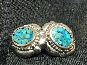 Trifari-Turquesa con incrustaciones-Orejeras-Joyería de colección (B) - Imagen 1 de 3