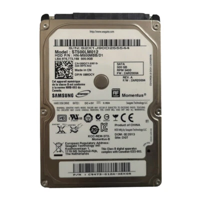 Samsung 500GB ST500LM012 5400RPM SATA 2.5" Laptop HDD Hard Disk Drive -9.5mm - Image 1 of 4