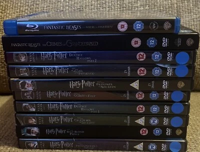 HARRY POTTER Complete Collection 1-8 Plus 2 Fantastic Beasts Films DVD Blurays - Image 1 of 3