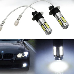 2pcs White Xenon Super Bright 4014-SMD H3 LED Bulbs Fits Fog DRL Daytime Lights - Picture 1 of 11