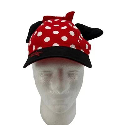 Disney Minnie Mouse Gorra Niñas Talla Única Rojo Lunares Orejas Arco Snapback Béisbol Foto 1 de 4