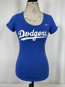 Los Angeles Dodgers MLB Nike Royal Slim Fit Jersey Style T-Shirt Women's SMALL - Picture 1 of 8
