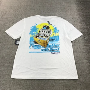 Nat Nast Shirt Mens Small Crew Neck Good Times Plays Better With Beer - Picture 1 of 8