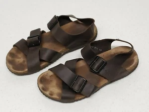 Mephisto Brown Leather Sandals Mens 9 US 43 EU Gladiator style Buckle Strap Rare - Picture 1 of 12