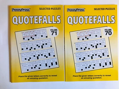 Lot of 2 Quotefalls Penny Press Dell Selected Variety Quotation Puzzles  70 71 - Image 1 of 4