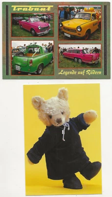 96/706 AK TRABANT "LEGENDE AUF RÄDERN" FOTOS THIELE ZWICKAU + TEDDYBÄR M. STEIFF - Bild 1 von 2