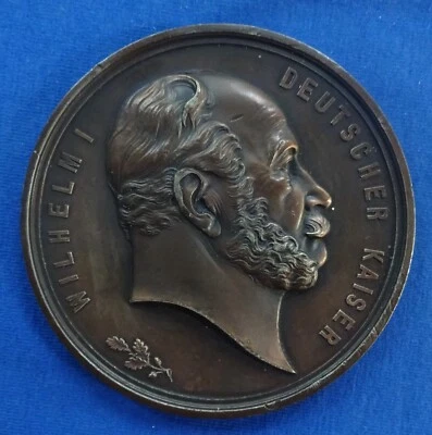 Preußen-Wilhelm I. 1861-1888-Bronzemedaille 1896-25 J. Kaiserproklamation-74,7mm - Bild 1 von 2