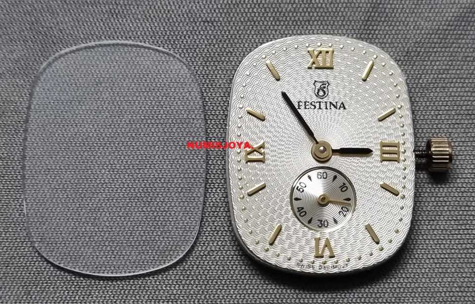 RELÓGIO FESTA OURO SENHORA QUARTZO 900-153 COROA HASTE CRISTAL MOSTRADOR MÁQUINA - Imagem 1 de 2