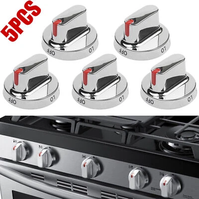 5 peças OEM para Samsung fogão fogão fogão botão queimador botões de aço inoxidável DG64-00473A - Imagem 1 de 4
