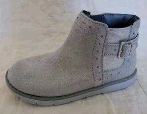 STRIDE RITE Girls SRT Agnes Leather Ankle Boots SILVER Size 9 M NEW - Picture 1 of 8
