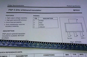 2 Stück BFG31 Genuine Philips PNP 5 GHz / 1 W Wideband Transistor SOT223 (M1468) - Picture 1 of 2