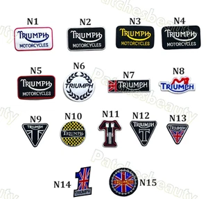 Triumph Motorcycles Biker Rocker Iron Sew On Embroidered Patch Motorsports Cloth - Picture 1 of 1