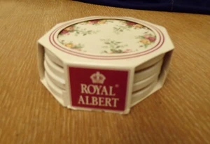 2002 Royal Albert Old Country Roses Set of 4 Cork Backed Coasters - NIB - Picture 1 of 4