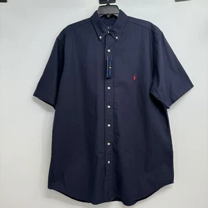 NWT Polo Ralph Lauren Men Big & Tall Oxford Short Sleeve Navy Shirt Size LT - Picture 1 of 16