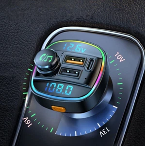 Car FM Transmitter Bluetooth 5.0 Wireless Handsfree MP3 Player Charger Adapter - Picture 1 of 16