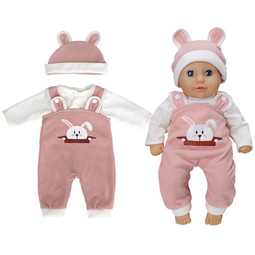 VETEMENTS Abito bambola Reborn 14 16 pollici abbigliamento bambina neonata set tuta cappello spazzolino (SENZA bambole)