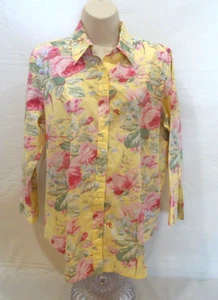 American Living Large Yellow & Pink Praire Rose Button Shirt - Picture 1 of 6