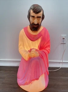 VTG 28" Empire Pink Joseph Christmas Holiday Nativity Lighted Blow Mold DAMAGED - Picture 1 of 11