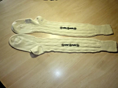 Unisex Trachtensocken Kniebundstrümpfe Socken Strümpfe Beige  ca. Gr. 39-42 - Bild 1 von 4