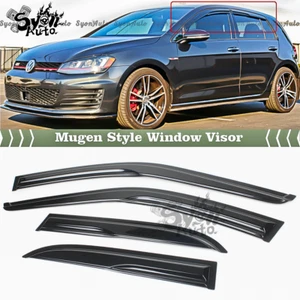FITS 2015-2019 VW MK7 GOLF 7 WAVY MUGEN STYLE WINDOW VISOR RAIN GUARD DEFLECTOR - Picture 1 of 6
