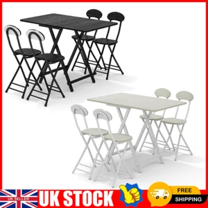 Wooden Foldable Kitchen Table & 6 Chairs Set Dining Room Table Coffee Table Desk - Picture 1 of 41