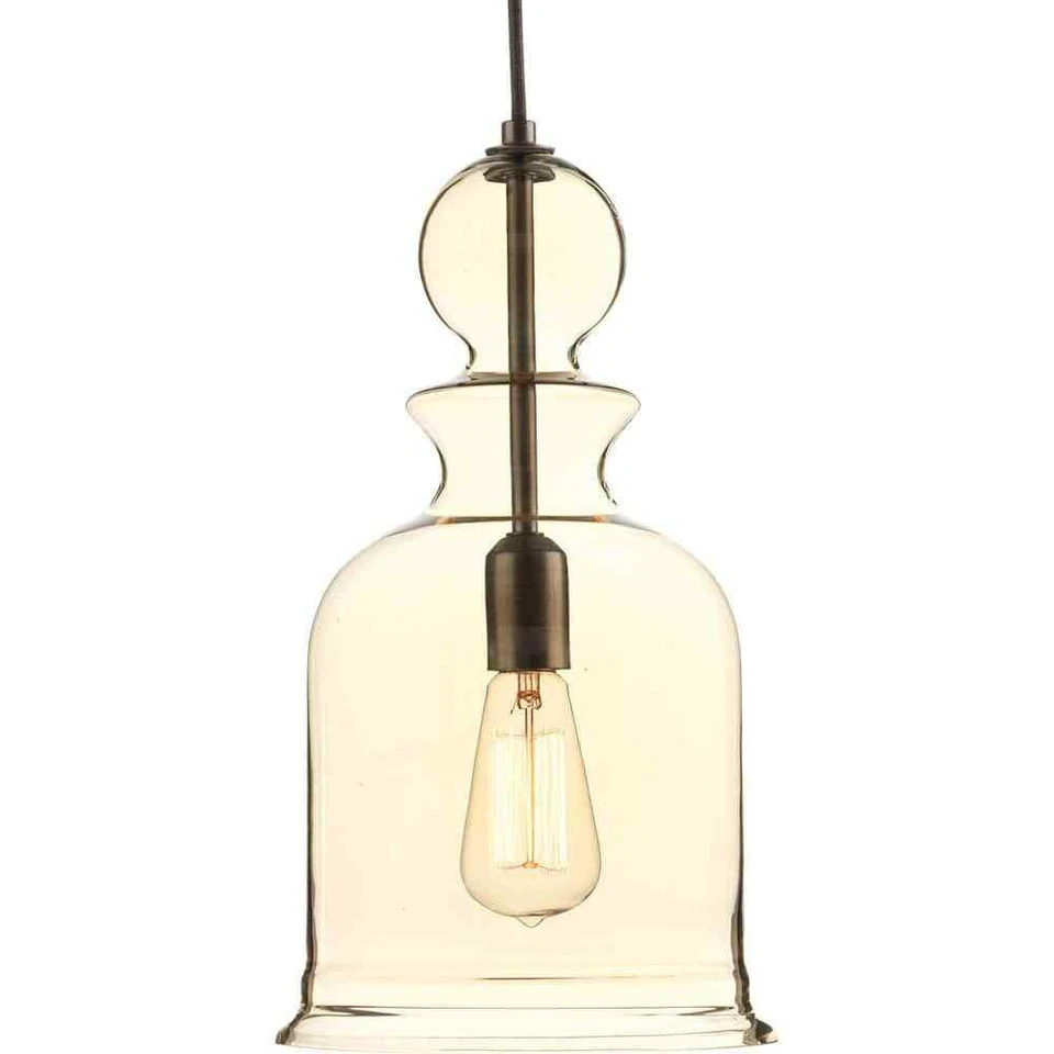 Progress Lighting Staunton Antique Bronze Pendant Light with Champagne Glass - Image 1 of 4