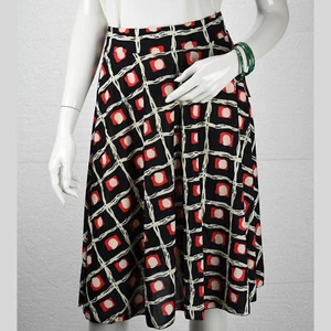 Damen Elastischer Bund Midi Rock Polyester Gummibund Pull On Print Größe M - Bild 1 von 5