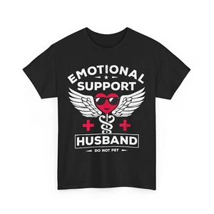 Emotional Support Husband Do Not Pet Shirt, Husband Heart Sunglasses T-shirt - Picture 1 of 10