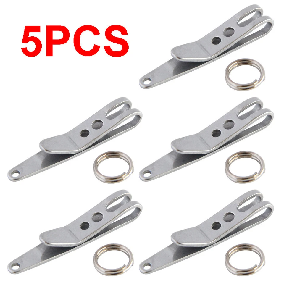 5pcs Mini EDC Gear Pocket Suspension Clip Hanger Tool Key Ring Keychain Ah9