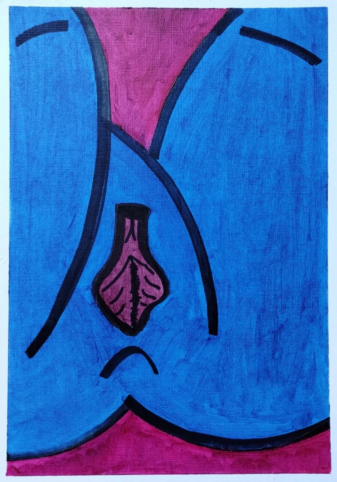 PINTURA AL ÓLEO ORIGINAL ABSTRACTA VULVA DESNUDA DE HENRY ROBERTS - A4 vendida por artista Foto 1 de 1