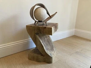 Solid Wood Table Hand Carved Teak Root End Side Lamp Z Shape Table Home Garden - Picture 1 of 8