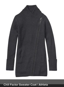 Cappotto maglione Athleta Chill Factor LANA PESANTE ANTI PRURITO USATO IN OTTIME CONDIZIONI GRANDE GRIGIO - Foto 1 di 12