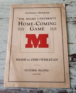 1926 Miami Univ vs Ohio Wesleyan Homecoming Football Program NCAA Vintage - Picture 1 of 4