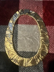 Vintage Les Bernard Unsigned GoldTone Egyptian Revival Cleopatra Collar Necklace - Picture 1 of 10