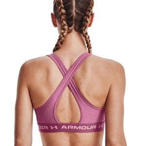 Under Armour Mid Crossback Sports Bra Pink Plus Size 1X Medium Support Quick Dry - Picture 1 of 6