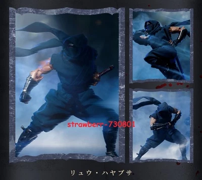 Roupa azul/vermelha personalizada com fio em escala 1/12 para boneco Kaiyodo Ryu Hayabusa (sem figura) - Imagem 1 de 4