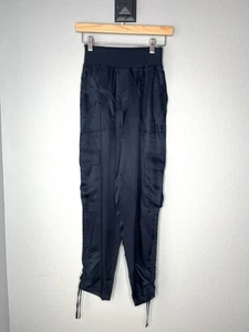 CINQ A SEPT 5a7 Giles Pants Navy Blue Lapis Joggers Cargo Pockets Satin XS - Picture 1 of 2